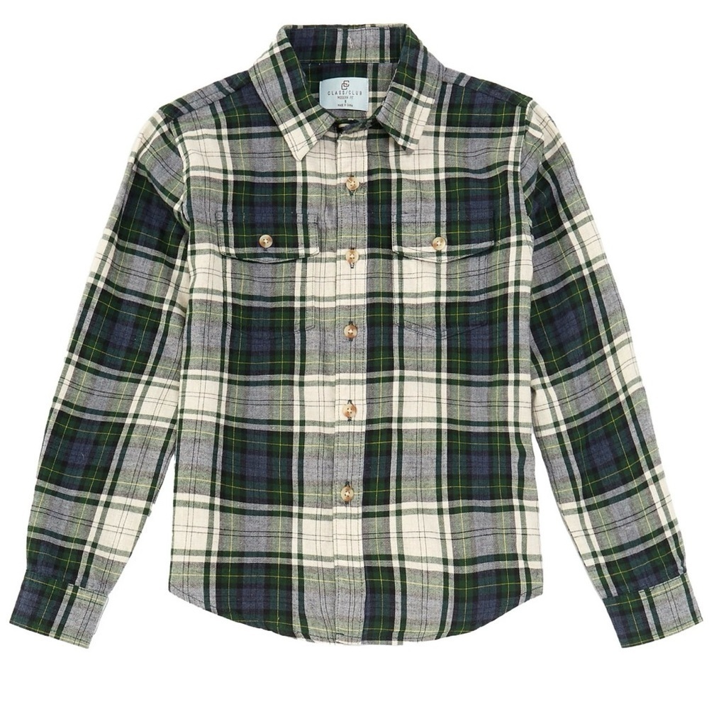 Class/club kids Green Plaid Shirt